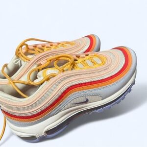 Nike Women's Sneakers - Cream, Red, Orange